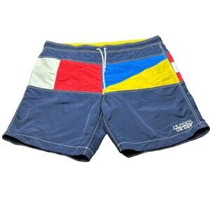 Tommy Hilfiger US.085 Mens Color Block Lined Swim Trunks Summer Beach Size XL